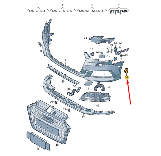 NEW AUDI A3 8V LEFT WHEELHOUSING ADAPTER 8V3807409A ORIGINAL