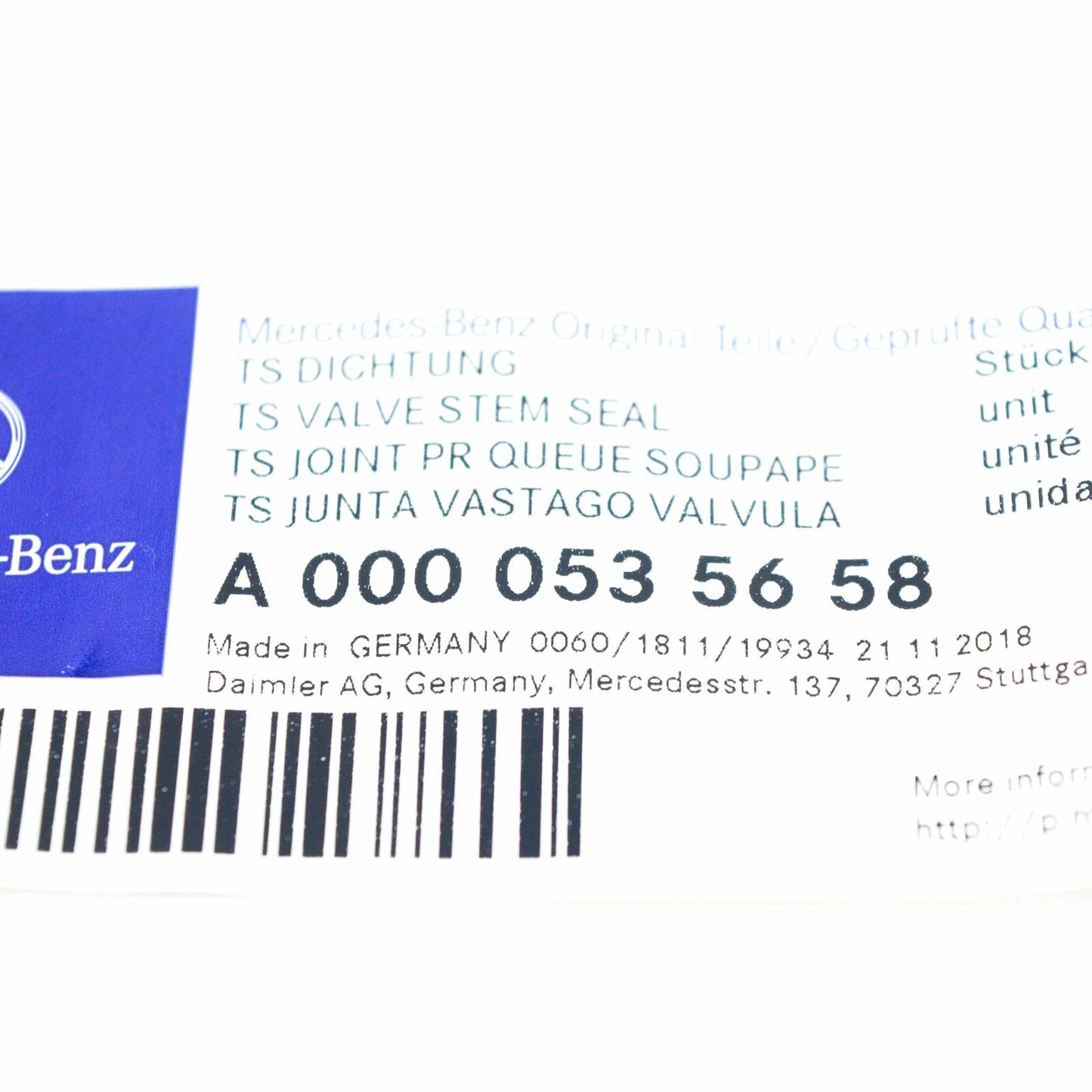 NEW MERCEDES-BENZ ML W164 VALVE STEM SEAL KIT A0000535658 ORIGINAL