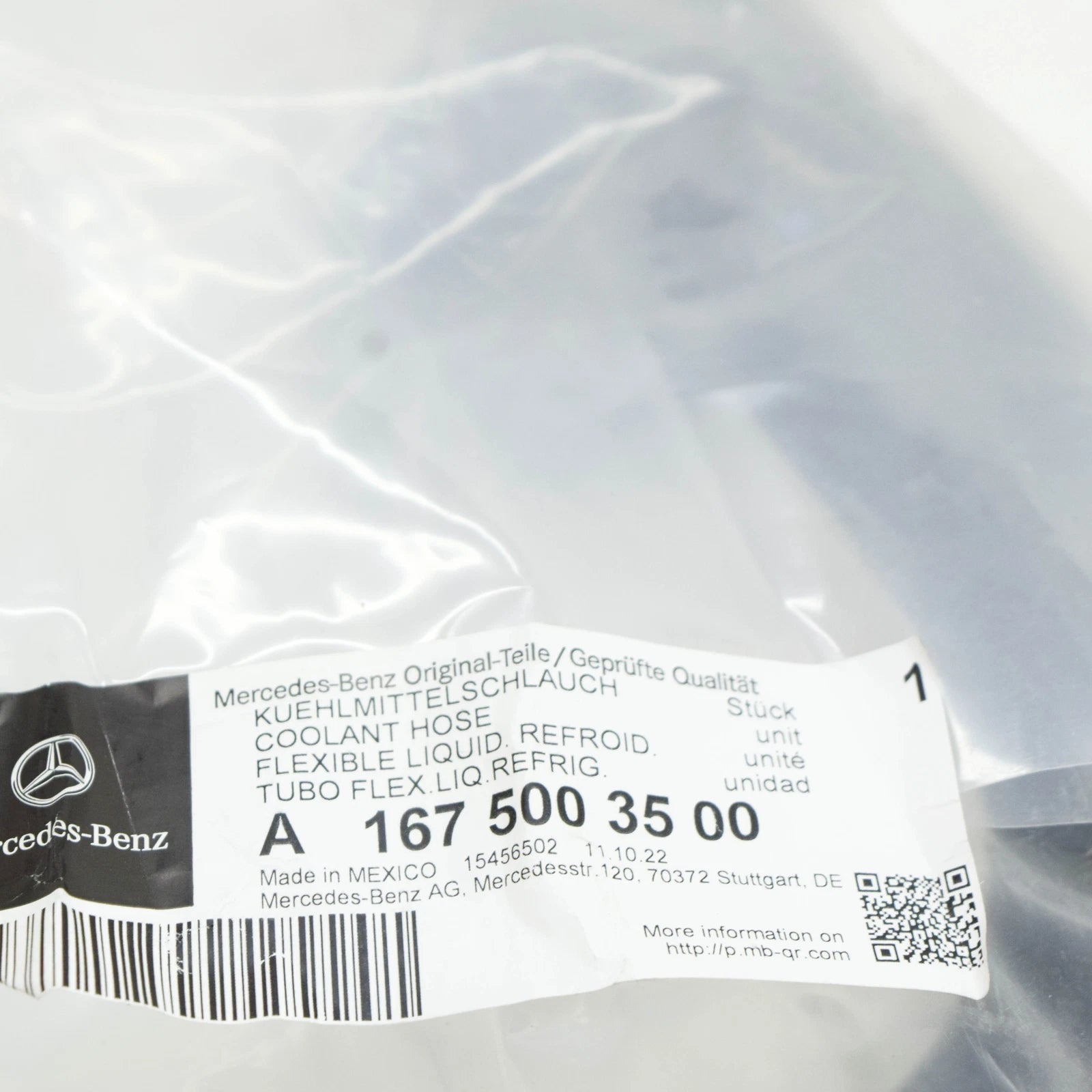 NEW MERCEDES-BENZ GLE W167 RIGHT SIDE WATER RADIATOR HOSE A1675003500 ORIGINAL