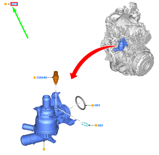new ford ranger t6 mk1 thermostat assy 2353071 gneuine original