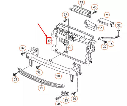 NEW VW TIGUAN 5N MK1 COOLANT RADIATOR MOUNTING LOCK CARRIER 5N0805588F ORIGINAL