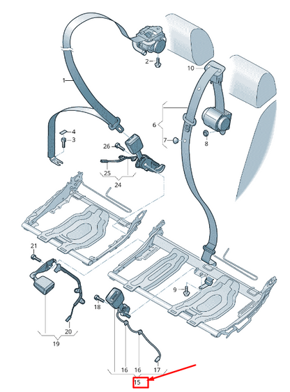 new audi q3 f3 sportback rear left seat belt latch 83a857753mnb original