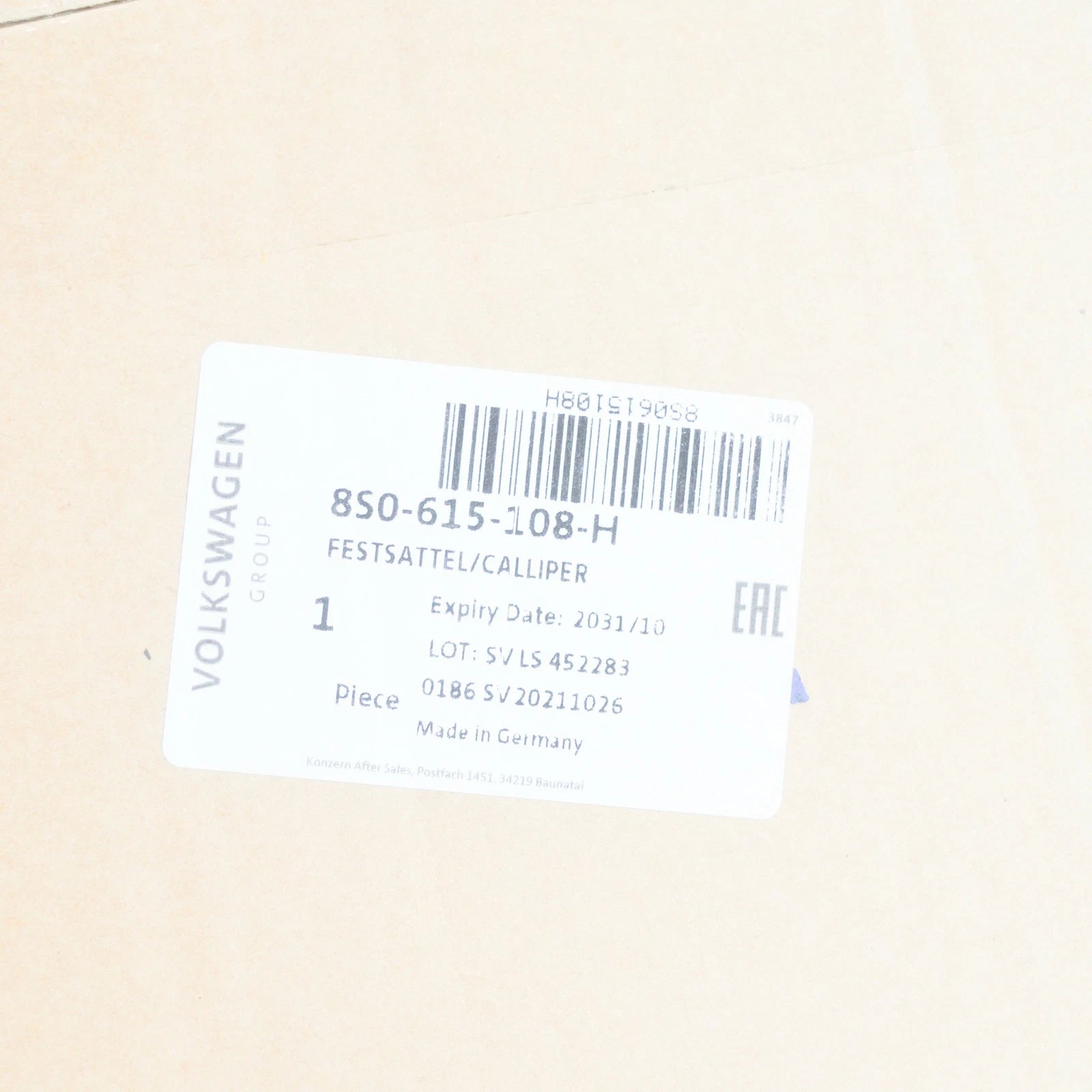 NEW AUDI TT S FV3 8S FRONT RIGHT BRAKE CALIPER 8S0615108H ORIGINAL