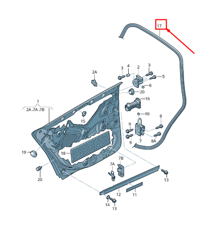 new audi a6 c6 rear left inner door sealing rubber 4f5833721f original