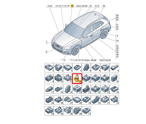NEW AUDI Q5 FY 1 PIN FLAT CONTACT HOUSING 4G0906234E ORIGINAL