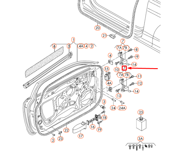 NEW AUDI A3 8V FRONT RIGHT DOOR HINGE 8V0831402 ORIGINAL