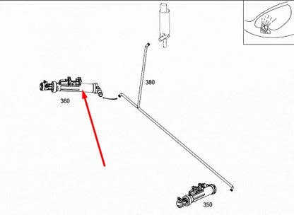 NEW MERCEDES-BENZ C-CLASS W204 RIGHT HEADLIGHT WASHER NOZZLE A2048602847