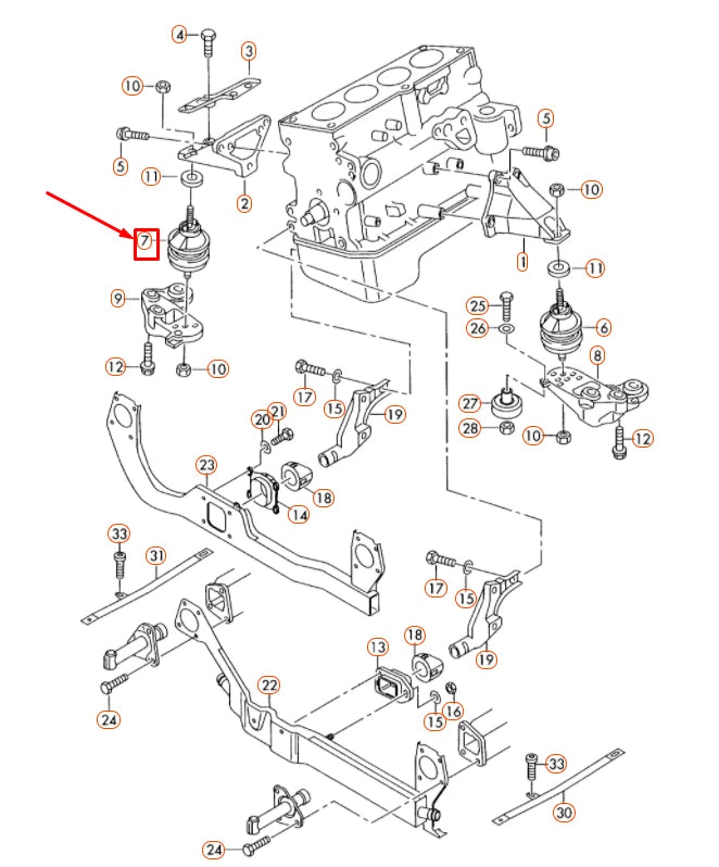 NEW AUDI A4 B7 RIGHT SIDE ENGINE HYDRO-MOUNTING 8E0199382AH ORIGINAL