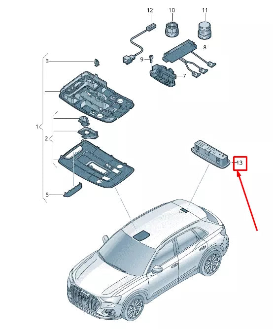 NEW AUDI Q3 F3 REAR INTERIOR LIGHTING 8V0947111B6PS