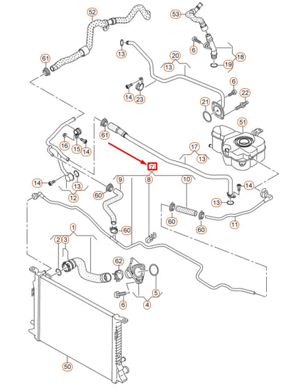 NEW AUDI A8 D4 FRONT CENTER BREATHER LINE 4H0121081AT