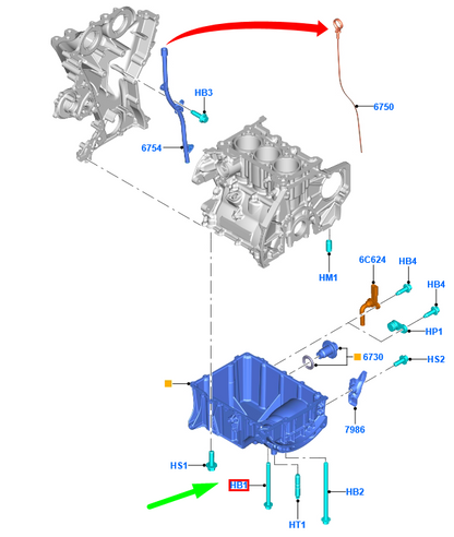 new ford transit custom mk1 engine oil pan bolt 5194292 original