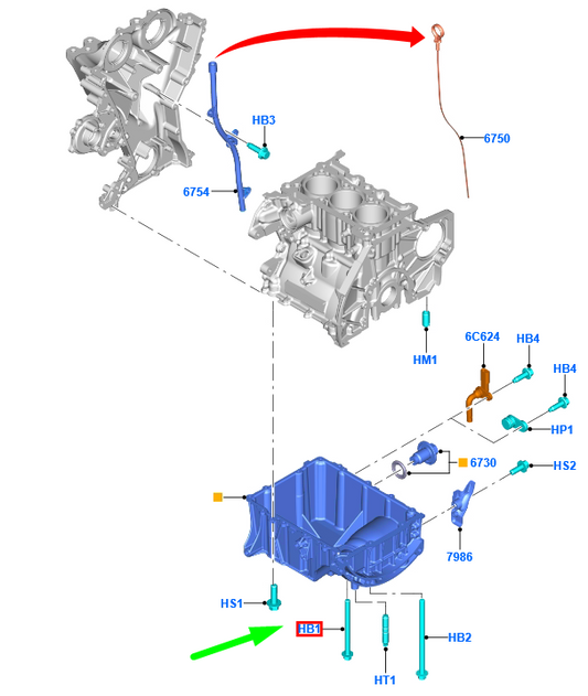 new ford transit custom mk1 engine oil pan bolt 5194292 original