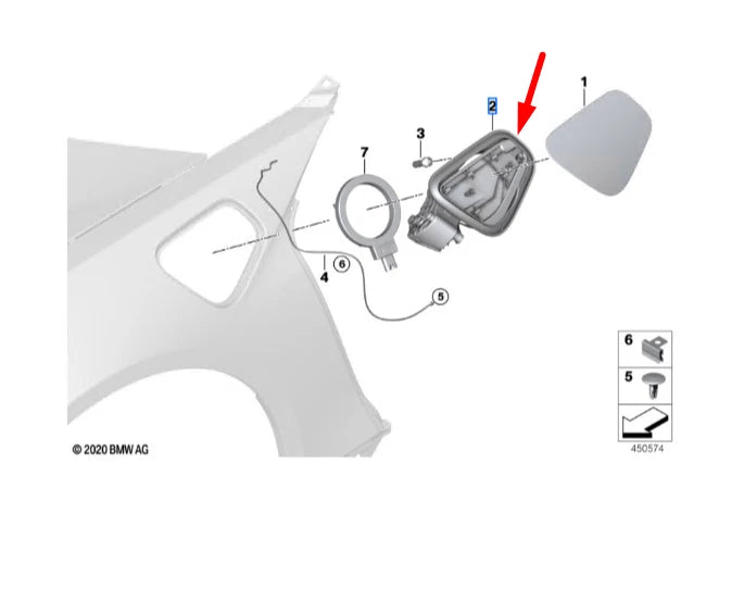 NEW BMW I8 I12 LOASING FLAP CHARGING COVER POT 51177316840 ORIGINAL