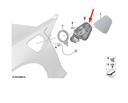 NEW BMW I8 I12 LOASING FLAP CHARGING COVER POT 51177316840 ORIGINAL