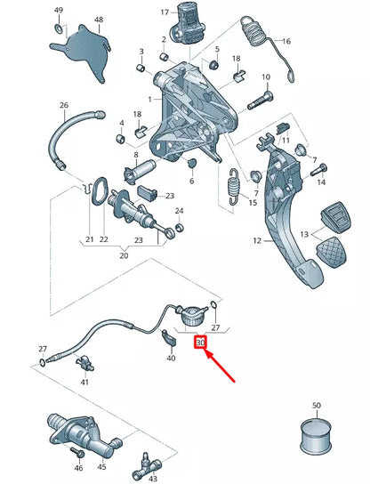 NEW VOLKSWAGEN T-ROC A11 CLUTCH PEDAL MECHANISM LINE LHD 5Q1721465AE