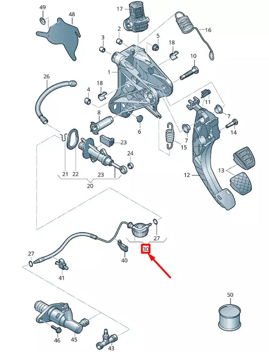 NEW VOLKSWAGEN T-ROC A11 CLUTCH PEDAL MECHANISM LINE LHD 5Q1721465AE