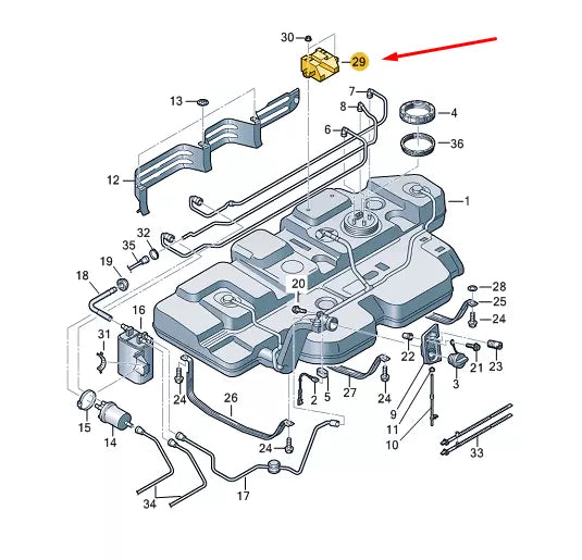 NEW VW TRANSPORTER VI T6 FUEL TANK CONTROL UNIT RETAINER 5N0201292B