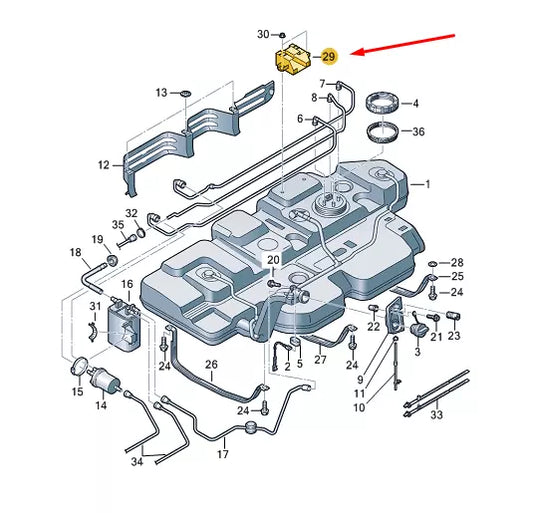 NEW VW TRANSPORTER VI T6 FUEL TANK CONTROL UNIT RETAINER 5N0201292B