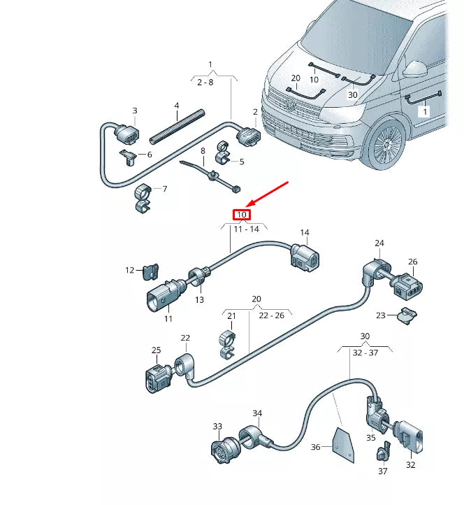 NEW VW TRANSPORTER VI T6 FUEL PUMP ADAPTER CABLE LOOM RHD 7E0971067F