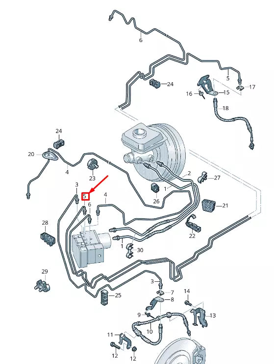 NEW VW TOUAREG CR BRAKE PIPE FROM HYDRAULICS TO BRAKE HOSE 4M4614725J