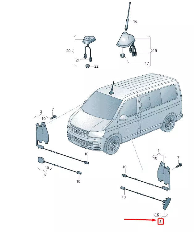 NEW VW TRANSPORTER T6 AERIAL MODULE 'GSM' 7H0035534 ORIGINAL