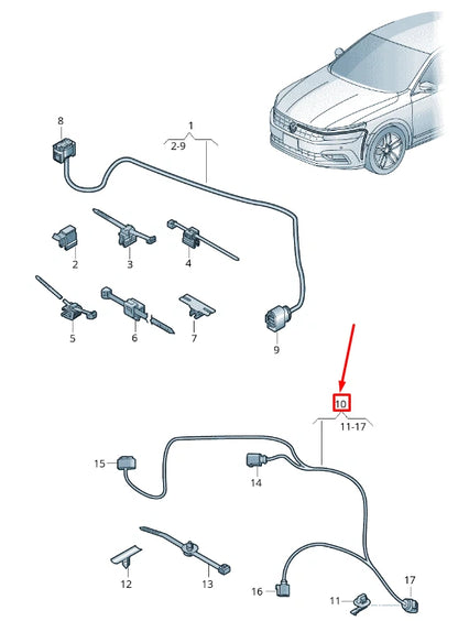 NEW VOLKSWAGEN PASSAT B8 SIGNAL HORN WIRING HARNESS 561971195A ORIGINAL