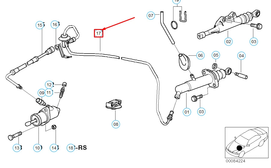 NEW BMW 5 E39 CLUTCH LINE 21521164472 1164472 ORIGINAL