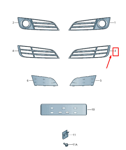 new audi a8 4h front left bumper air guide grille 4h0807679mt94 original