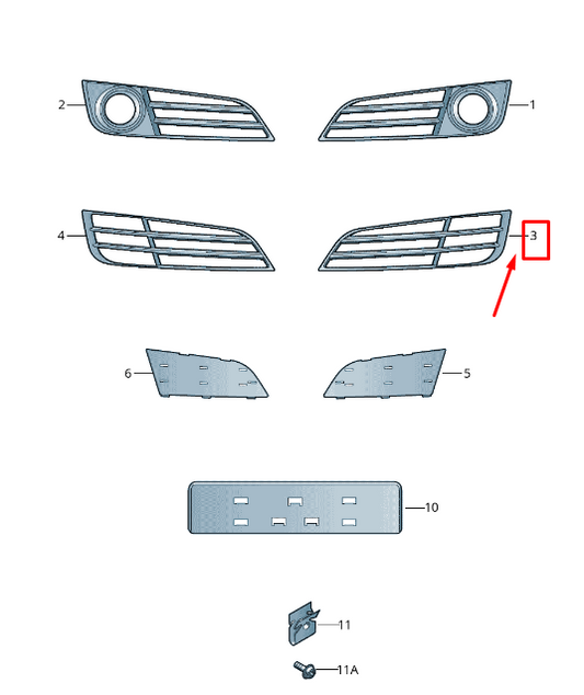 new audi a8 4h front left bumper air guide grille 4h0807679mt94 original