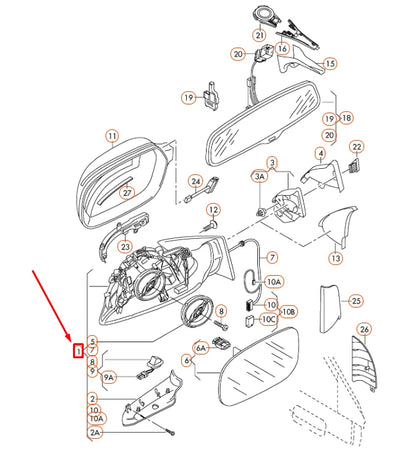 NEW AUDI RS5 COUPE QUATTRO 8T FRONT RIGHT DOOR MIRROR LHD 8T1857410AJ3FZ