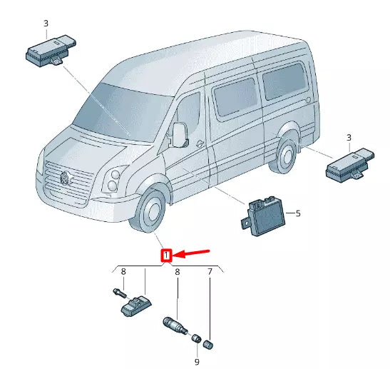NEW VOLKSWAGEN CRAFTER 2F MK1 TYRE PRESSURE SENSOR 2E0907508J
