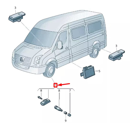NEW VOLKSWAGEN CRAFTER 2F MK1 TYRE PRESSURE SENSOR 2E0907508J