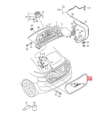 NEW VOLKSWAGEN GOLF MK6 REAR TAILGATE TRUNK LID SEAL GASKET 5K7827705A