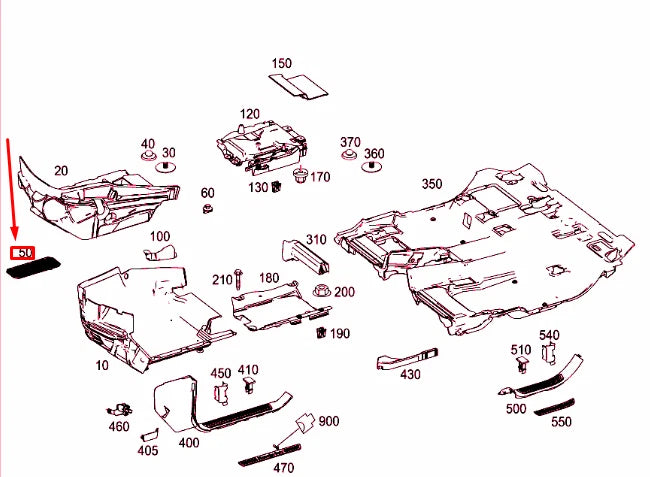 NEW MERCEDES-BENZ GLE W166 TUNNEL STORAGE NET A16681400009G21 ORIGINAL