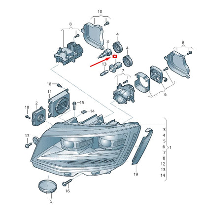 NEW VW TRANSPORTER T6 TURN SIGNAL INDICATOR BULB SOCKET MOUNT 7E0953123