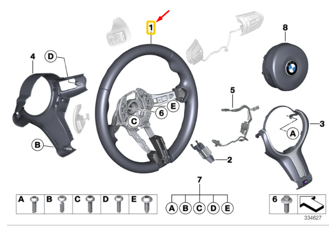 new bmw 1 f20 m sports steering wheel leather 7850404 32307850404 original