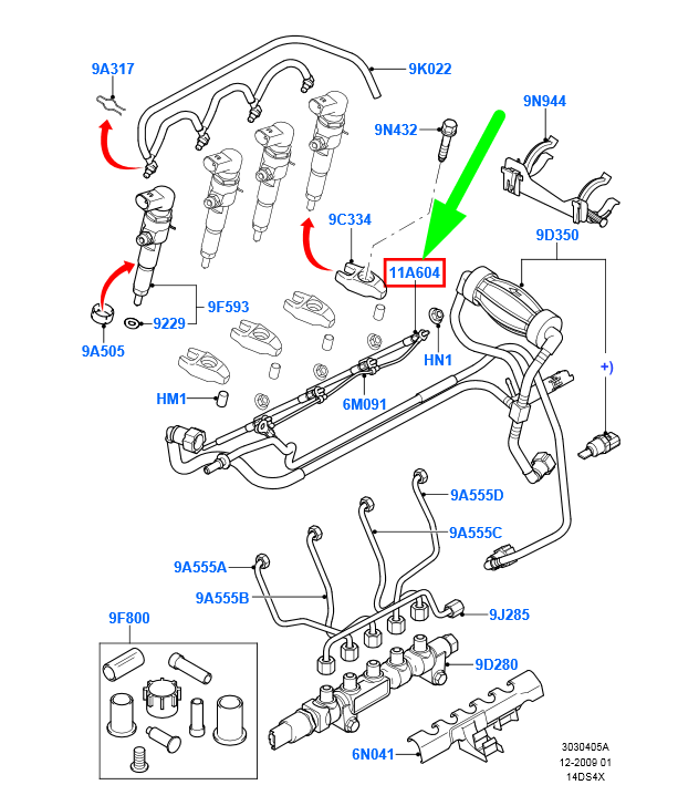 new ford fiesta mk5 glow plug 2s6q-6m090-ab 1525910 original