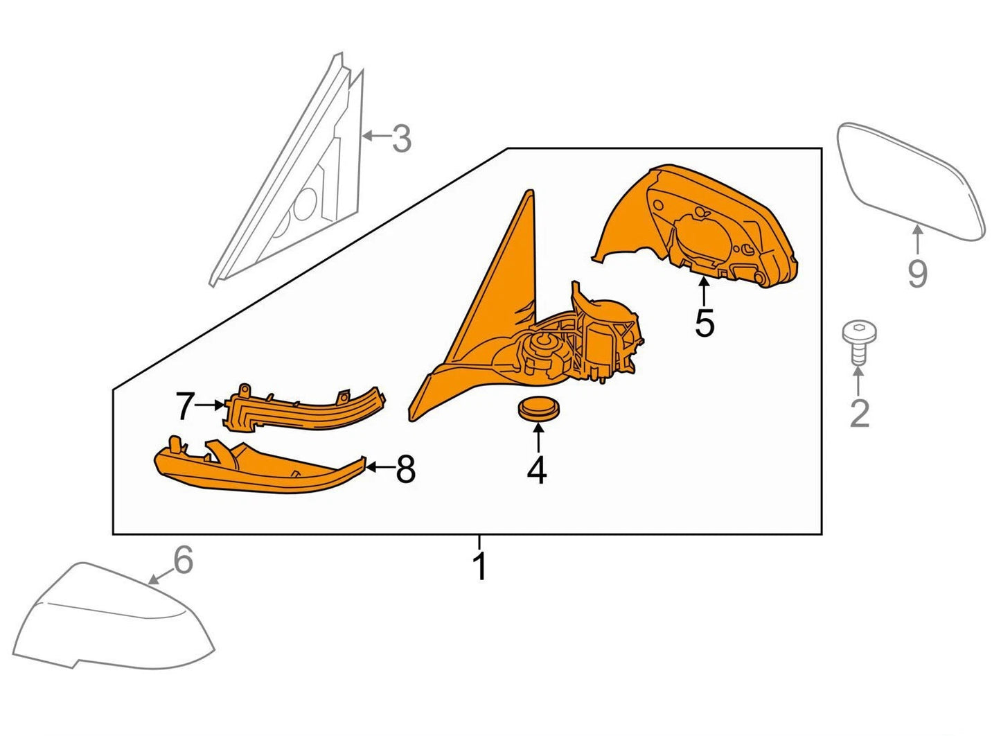 NEW BMW X1 E84 FRONT RIGHT WING MIRROR 51167307156 ORIGINAL