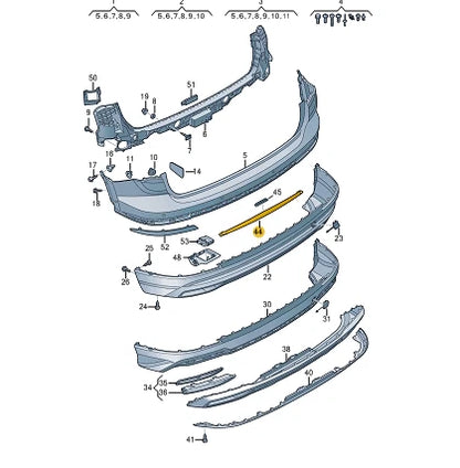 NEW AUDI Q3 F3 SPORTBACK REAR BUMPER CENTER REINFORCEMENT 83A807462B