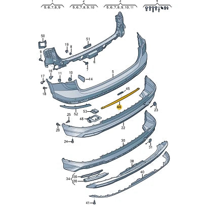 NEW AUDI Q3 F3 SPORTBACK REAR BUMPER CENTER REINFORCEMENT 83A807462B