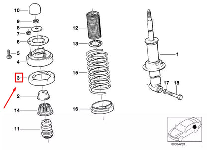 NEW BMW 7 E38 UPPER REAR SPRING PAD 33531133048 1133048 ORIGINAL