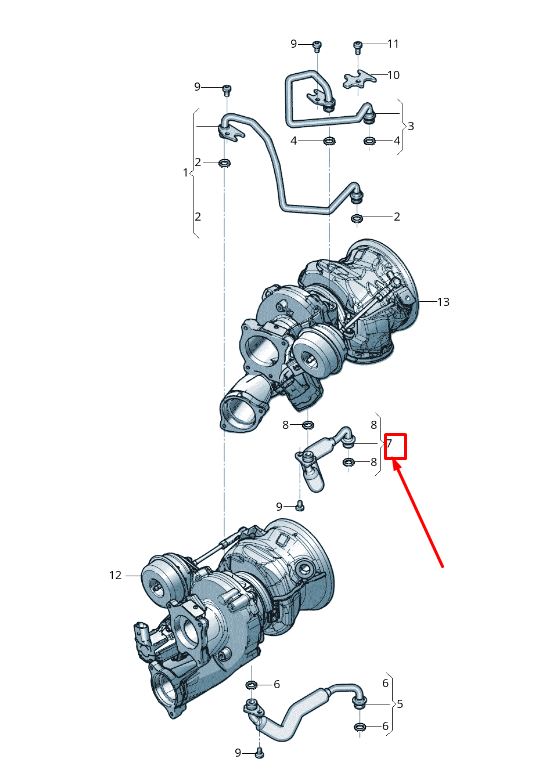 new audi a8 4n left turbocharger coolant feed hose 0p2145909a original