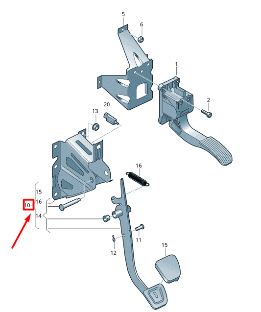 new volkswagen crafter 2f mk1 brake pedal 2e0721141b original