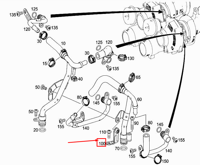 new mercedes-benz e w213 engine feed line bracket a1782010040 original