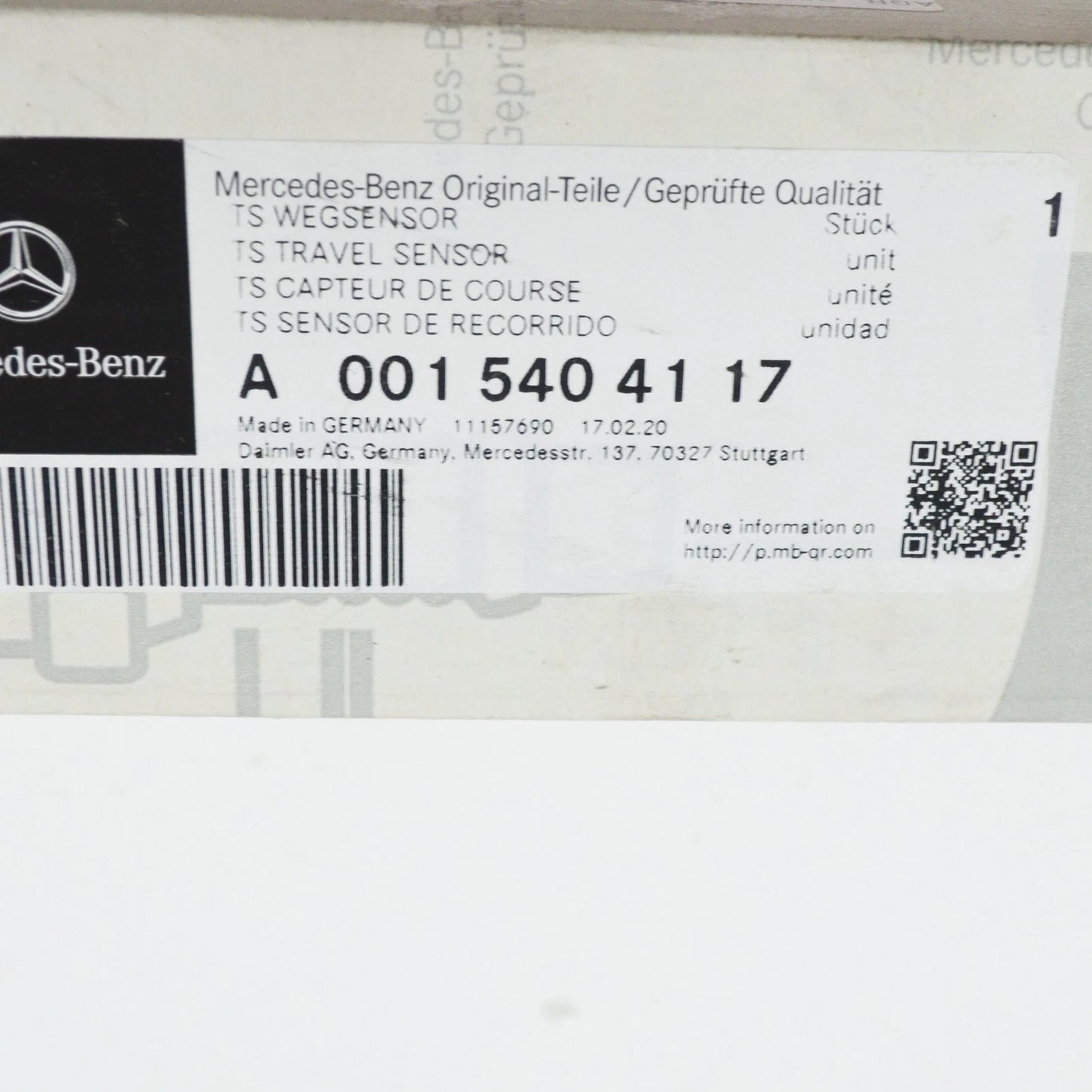 NEW MB E W210 BRAKE BOOSTER DIAPHRAGM POSITION SENSOR BAS A0015404117