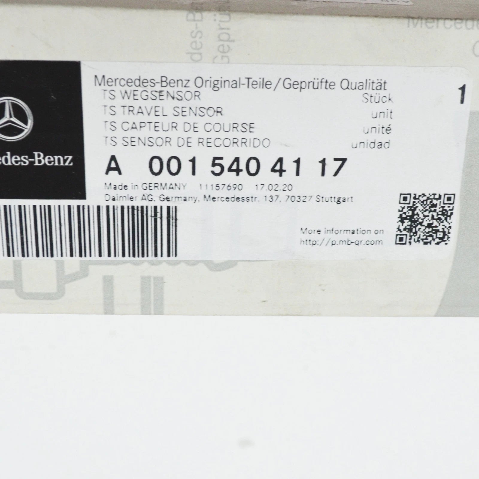 NEW MB E W210 BRAKE BOOSTER DIAPHRAGM POSITION SENSOR BAS A0015404117