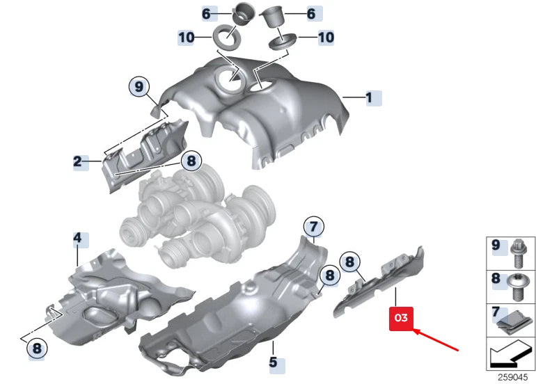 NEW BMW X5 F15 LEFT HEAT PROTECTION 11657843157 7843157 ORIGINAL