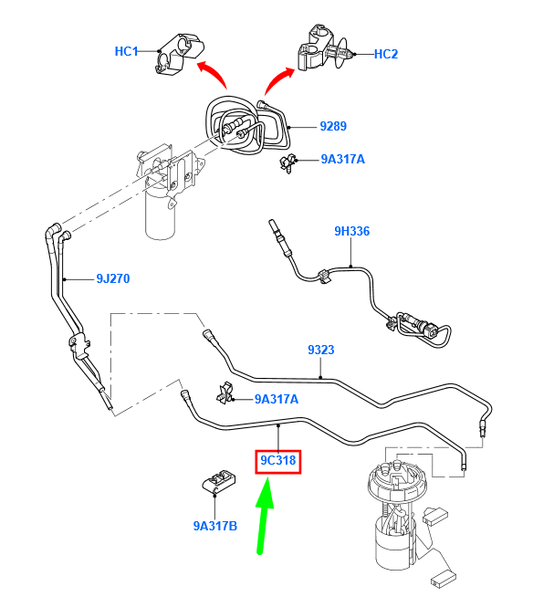 new ford transit mk3 fuel tube assy 1431727 original