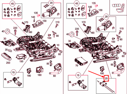 NEW MERCEDES-BENZ C W205 FRONT SEAT HORIZONTAL ADJUSTMENT A000910260964 ORIGINAL