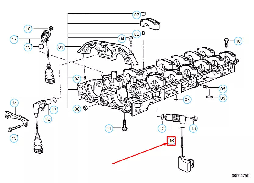 NEW BMW M3 E36 INTAKE CAMSHAFT POSITION SENSOR 12141401889 1401889 ORIGINAL